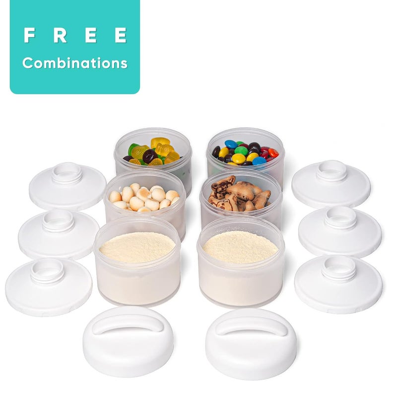 Termichy Stackable Formula Dispenser Portable Milk Powder Container, 2 Pack, White - Image 3